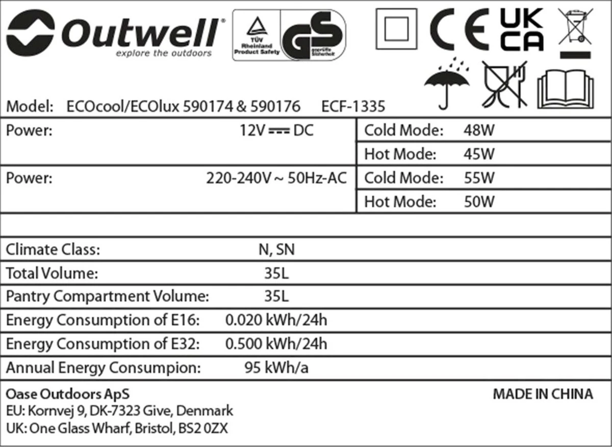 Outwell Ecocool Elektrische Koelbox - 35 Liter - Donkergrijs 8 Outwell Ecocool Elektrische Koelbox - 35 Liter - Donkergrijs - Afbeelding 6