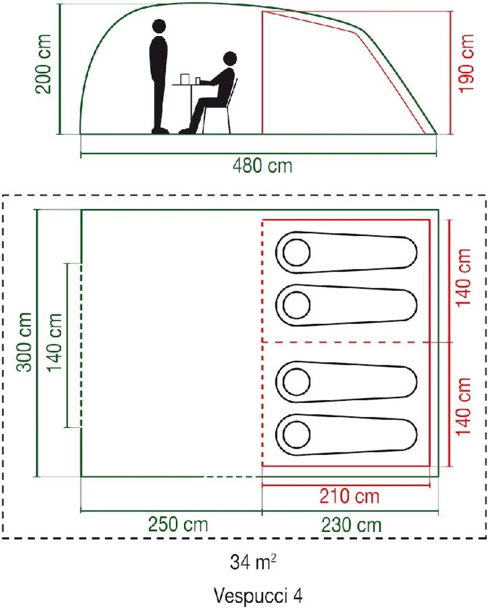 Coleman Vespucci 4 Tunneltent - 4 Persoons 10 Coleman Vespucci 4 Tunneltent - 4 Persoons - Afbeelding 8